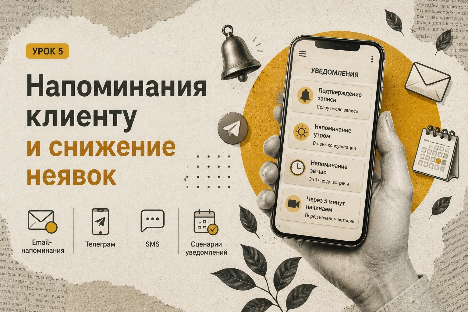 Напоминание клиенту о записи:  как снизить пропуски консультаций и увеличить доход